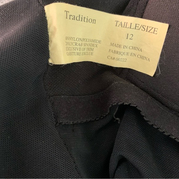 Vintage Sears Tradition Modest Black One Piece Skirted Swimsuit Size 12 Retro - Picture 9 of 11